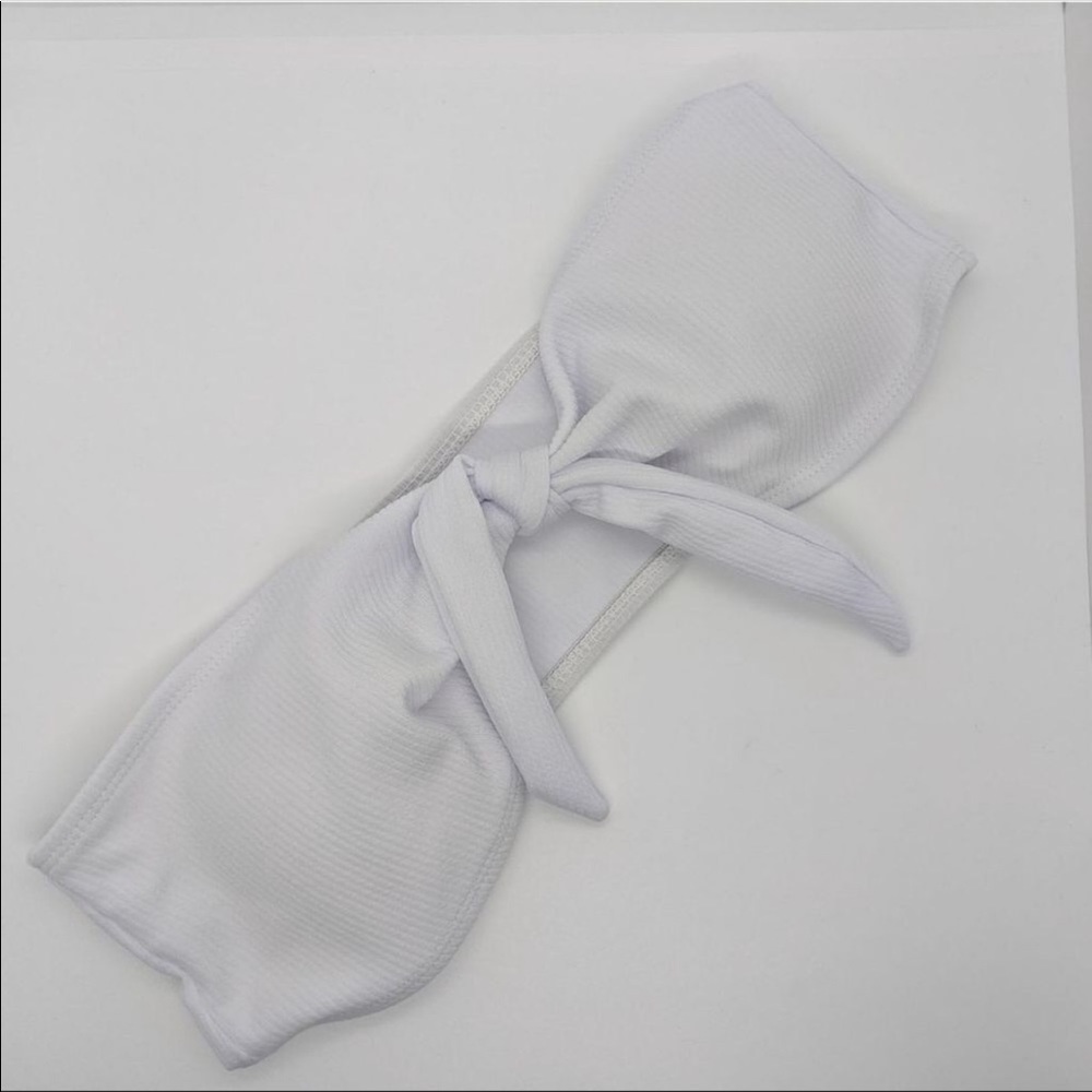 2/$20 Zaful White Bandeau Bow Bikini Size Small